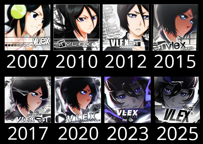 The evolution of Soul's Team member avatars through the years (2007–2025).